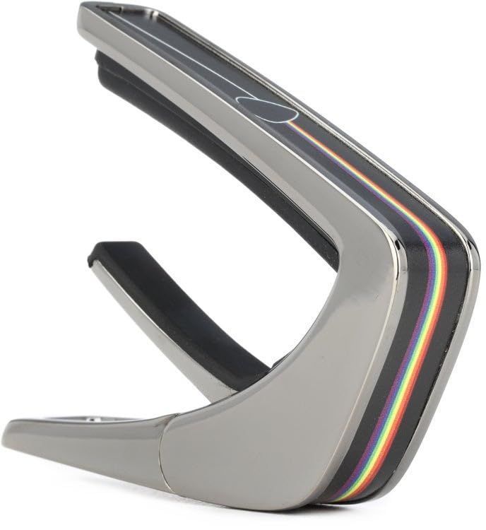 Thalia Guitar Capo - Deluxe Series (New Model with (2) Universal OctaveTouch Fret Pads) Black Chrome - Dark Side of Pearl