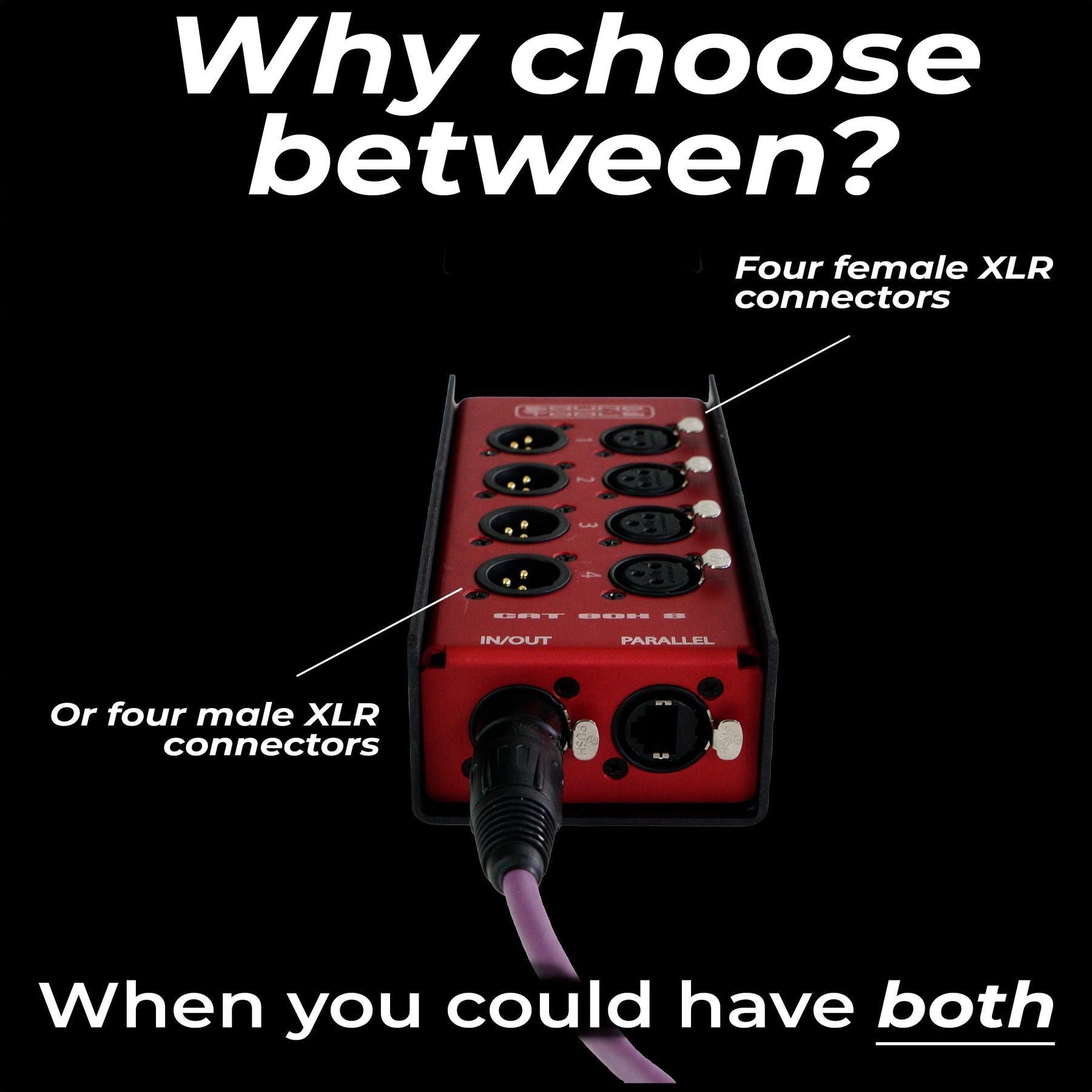 Sound Tools CAT Box 8 Analog Audio Over Cat Stagebox – Passive Audio DMX AES3 COM Transport – 4 Male & 4 Female XLR – etherCON Daisy Chain – Analog Audio Over Cat Cable with Phantom Power Support — Slide 2 of 6