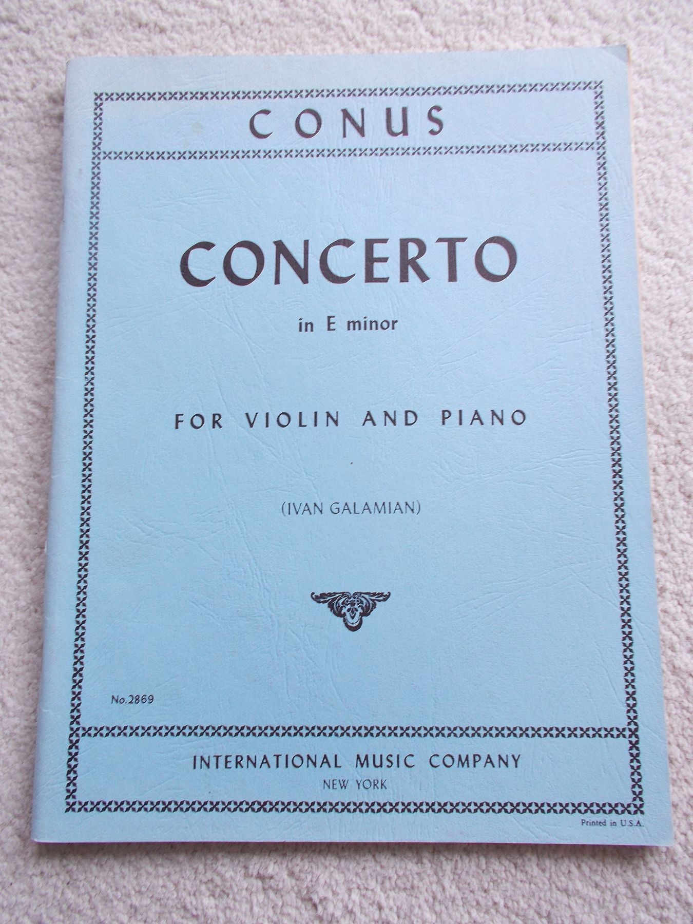 Conus, Julius - Concerto in e minor for Violin and Piano - Arranged by Galamian - International — Slide 1 of 2