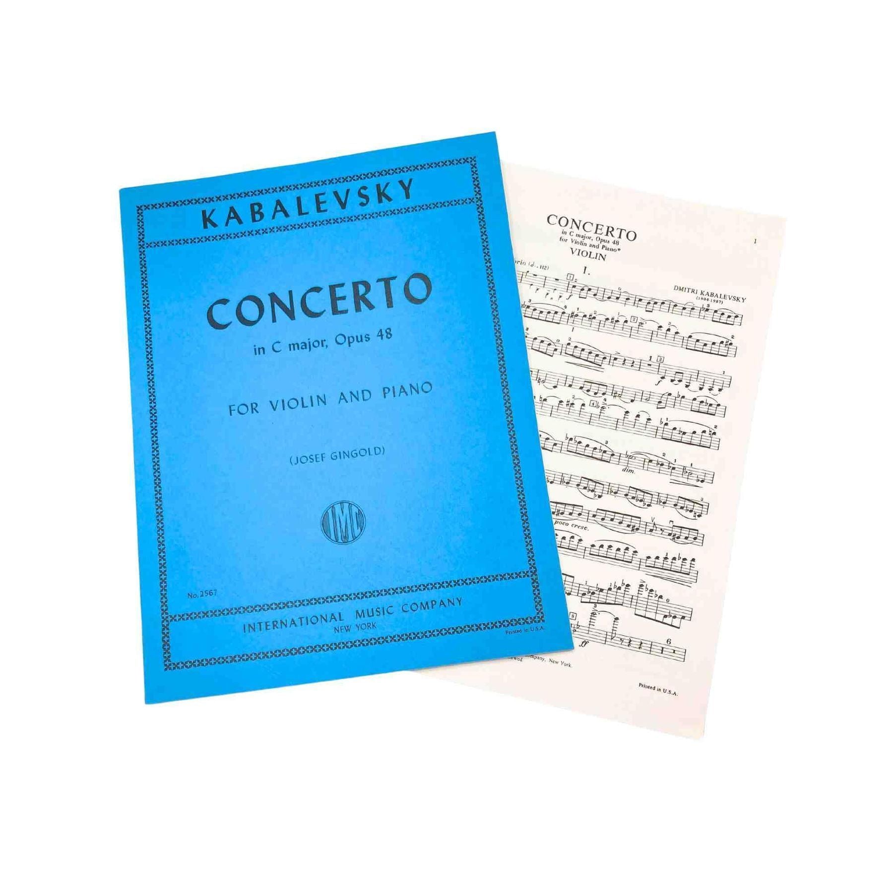 Kabalevsky, Dmitri Concerto in C Major, Op 48 Violin and Piano by Josef Gingold - International — Slide 4 of 4