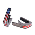 Thalia Guitar Capo - Deluxe Series (New Model with (2) Universal OctaveTouch Fret Pads) Black Chrome - Stars & Stripes