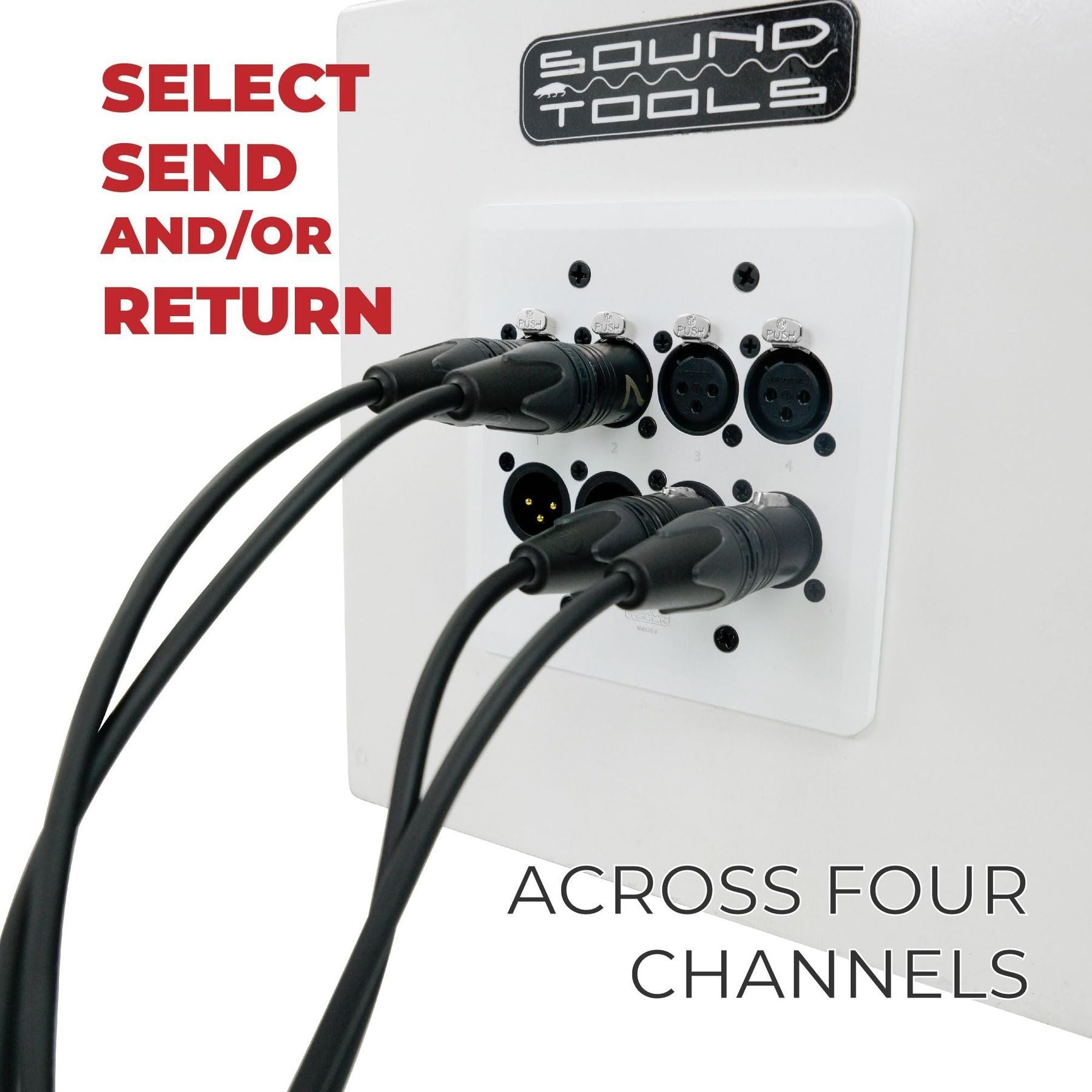 WallCAT 8 - Analog, AES3, DMX and intercom 4 Channel Wall Plate NO Solder Required (White) — Slide 2 of 6