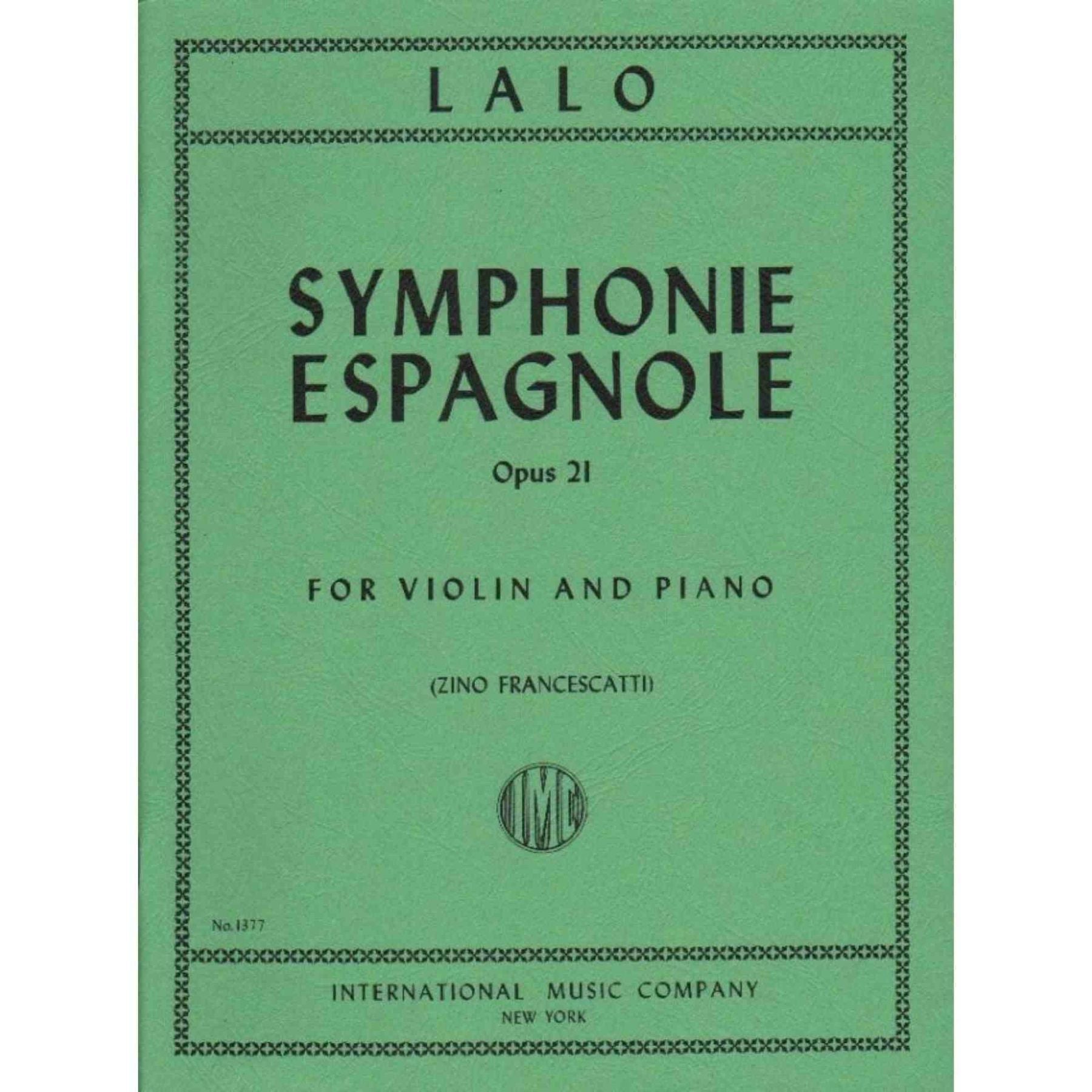 Lalo Edouard Symphonie Espagnole, Op. 21 - Violin and Piano - by Zino Francescatti - International — Slide 1 of 3