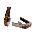 Thalia Guitar Capo - Deluxe Series (New Model with (2) Universal OctaveTouch Fret Pads) Black Chrome - Koa Nouveau