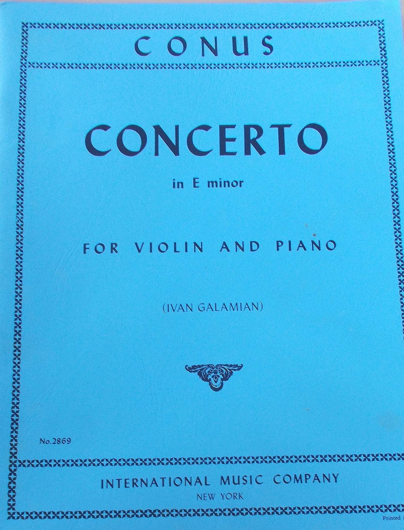 Conus, Julius - Concerto in e minor for Violin and Piano - Arranged by Galamian - International — Slide 2 of 2