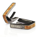 Thalia black chrome capo with AAA Hawaiian Koa inlay