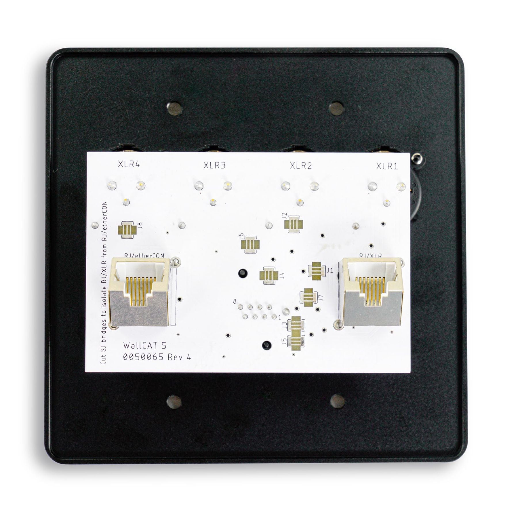 SoundTools Wall CAT 5 Male XLR Black – 4-Channel Audio Over Shielded CAT Wall Plate with etherCON – Solderless XLR Panel for Analog/AES3/DMX Signals for Studio, Stage & AV Use — Slide 2 of 3