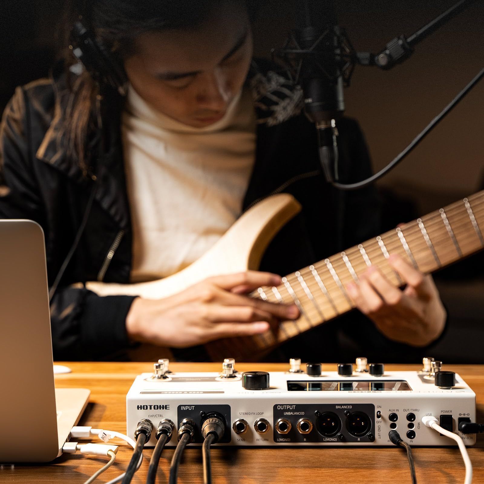 HOTONE Multi-Effects Pedal Dual Effect Chains with FX Loop MIDI I/O Stereo OTG USB Audio Interface Touch Screen Ampero II Stage(Include 10 PCS Additional Footswitch Toppers By VOLKTONE) — Slide 7 of 7