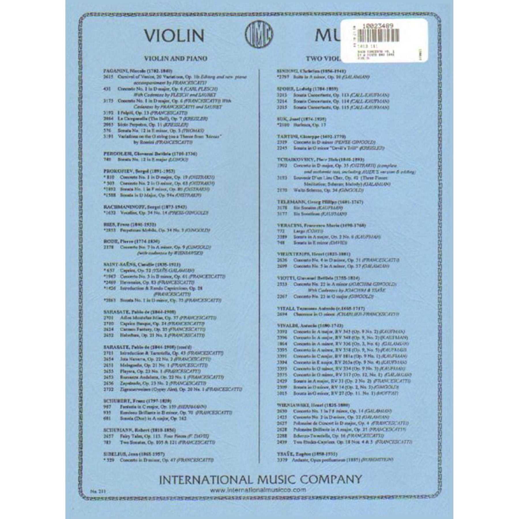 J.S. Bach: Concerto No. 1 in A Minor, S. 1041, for Violin and Piano (Ivan Galamian) — Slide 3 of 3