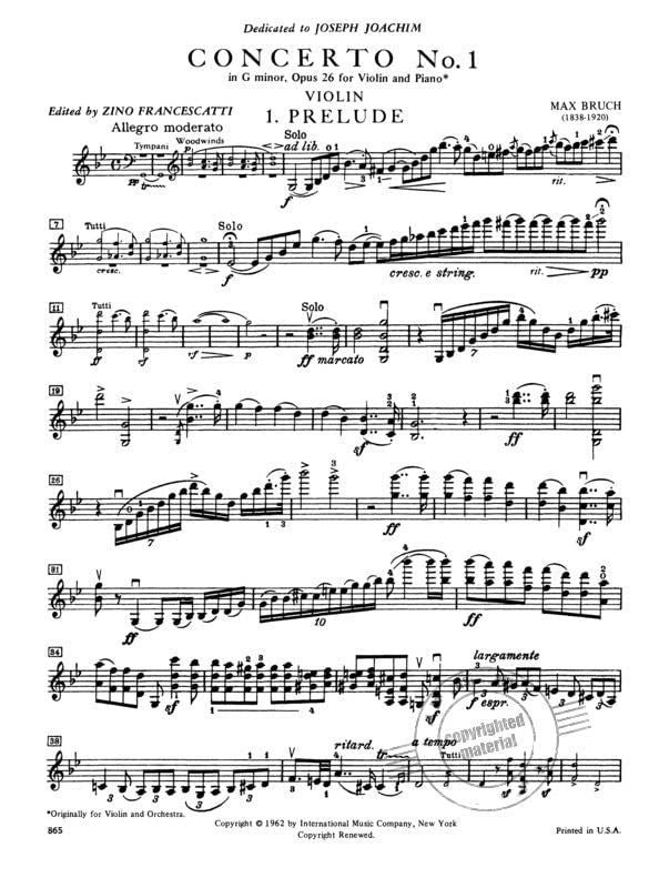 Bruch, Max - Concerto No 1 in g minor Op. 26 for Violin and Piano - by Francescatti - International — Slide 4 of 4