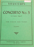 Vieuxtemps Concerto No. 5 in a minor Op. 37. For Violin and Piano. by Ivan Galamian. International