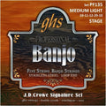 GHS Strings - 5-String Banjo Strings - J.D. Crowe Signature Set (Stage) Loop End - Medium Light Gauge - 010-020 - Model: PF135 SET
