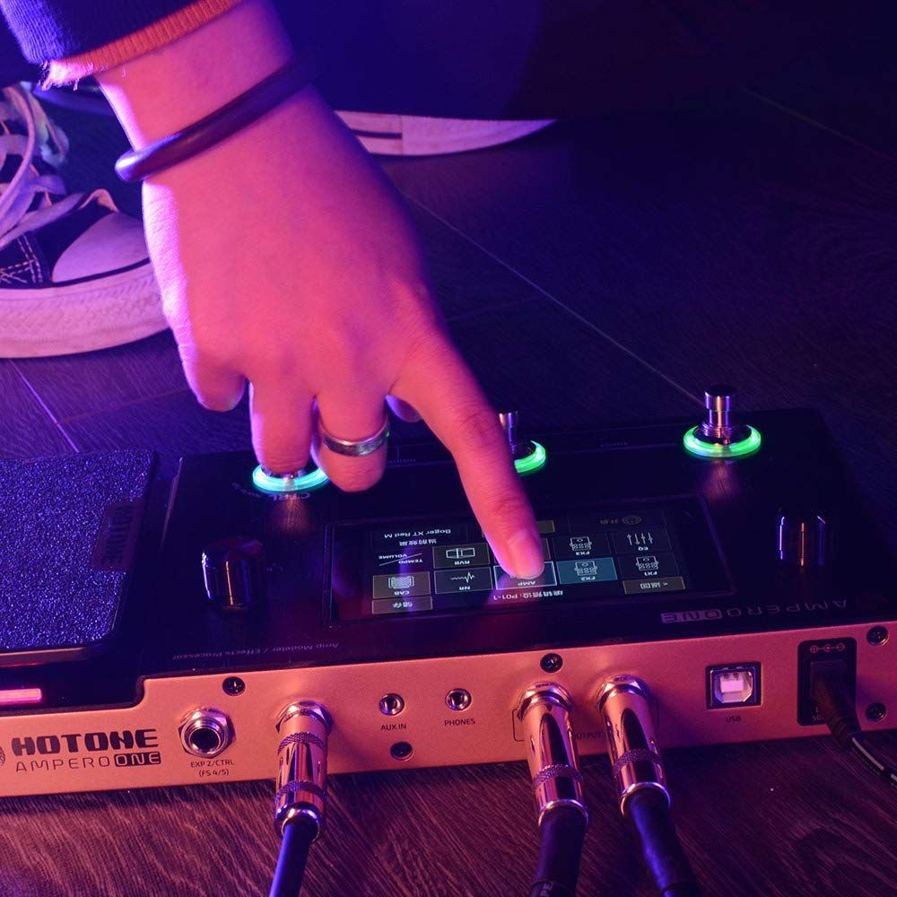 Hotone Ampero One MP-80 Guitar Bass Amp Modeling IR Cabinets Simulation Multi Language Multi-Effects with Expression Pedal Stereo OTG USB Audio Interface — Slide 7 of 7