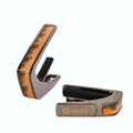 Thalia Guitar Capo - Deluxe Series (New Model with (2) Universal OctaveTouch Fret Pads) Black Chrome - Flamed Maple Waves