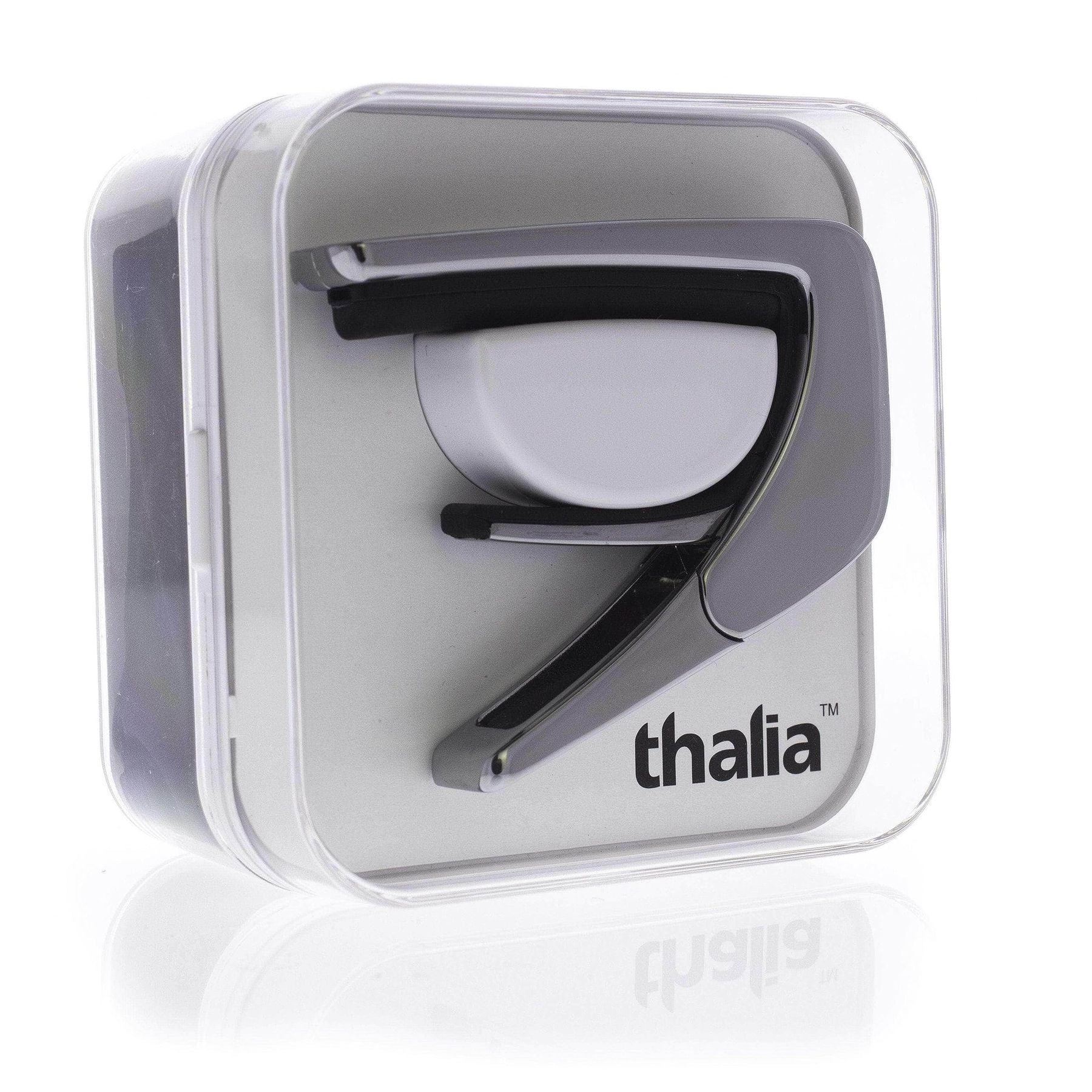 THALIA CHROME FINISH CAPO WITH TEAL ANGEL WING INLAY — Slide 2 of 3