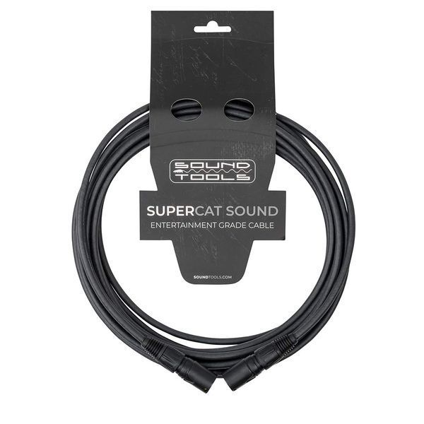 Sound Tools SuperCAT Professional Grade Shielded CAT5e etherCON Cable &ndash; High-Speed Ethernet Cable with 6Gbps Data Transfer &ndash; Flexible Polyurethane Jacket & Neutrik Connectors (25 feet, Black)