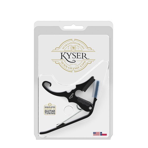 Kyser Musical Products Short-Cut Partial Guitar Capo, KG3BA, Black - Three String Capos, DADGAD Tuning, Made in USA, Quality, Strong, Lightweight, Quick & Easy Key Changes, Innovative, Perfect Fit