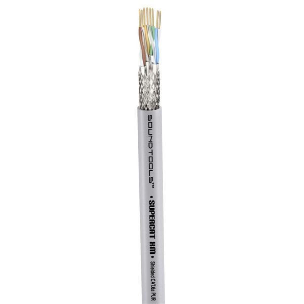 Sound Tools SuperCAT XM Festival Grade Shielded CAT6a etherCON Cable &ndash; Double Shielded S/FTP Rugged Polyurethane Jacket &ndash; AES50 Dante AVB Milan Madi Compatible &ndash; Gray 10m