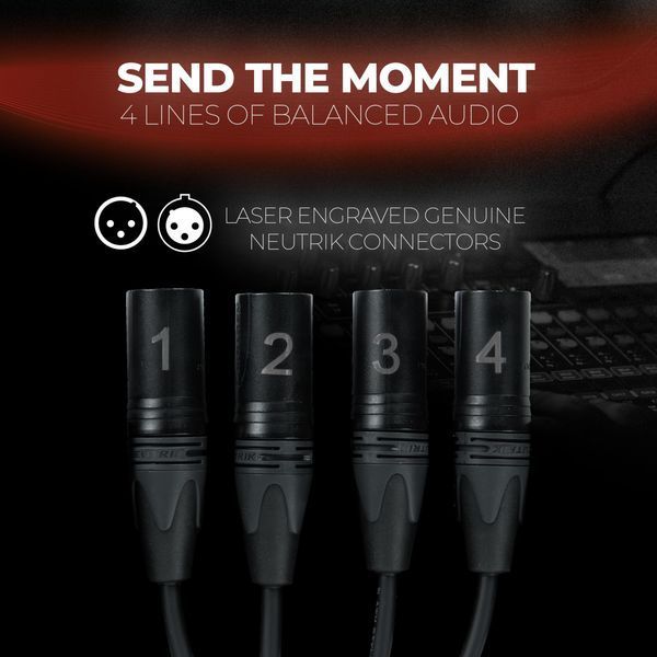 Sound Tools SuperCAT Sound Tails Male RJ45 to Male Breakout XLR &ndash; 4 Channel Audio & Ethernet to XLR &ndash; Compatible with Audio Mixer, Amplifier, Speaker, Microphone, DMX Controller or Intercom Systems
