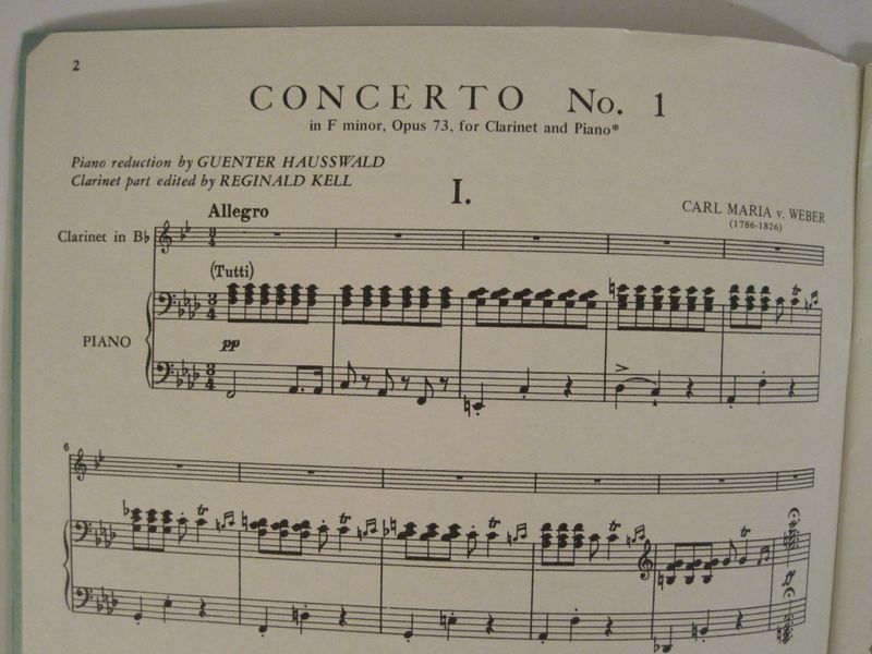 Concerto No. 1 in F Minor, Opus 73 for Clarinet and Piano