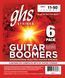 GHS Strings, GBM Boomers, Nickel Plated Steel Electric Guitar Strings, Legendary Strength, Consistent Intonation, Long Lasting Brightness, Tone & Sustain. For 6-String Guitar, 11-50 Med. Gauge, 6 Pack