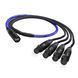 SuperCAT Sound Tails Male etherCON to Female DMX 5-Pin Breakout &ndash; Modular 4 Channel Snake, 60" Total Length / 54" Span &ndash; Analog Audio, AES3, COM, or DMX Over CAT5e