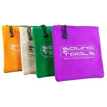 SoundTools 4 Pack Canvas Heavy Duty Tool Bags, Multipurpose Pouch With Zippers (Purple, Green, Yellow, White)