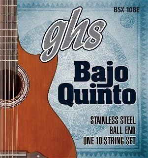 GHS Strings - Bajo Quinto Strings - Stainless Steel -Bright & Powerful Sound - Ball End, 10 Strings -BSX-10BE SET - 2 PACK