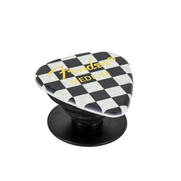 Fender Guitar Pick Phone Grip with Adhesive Backing (Checkered)