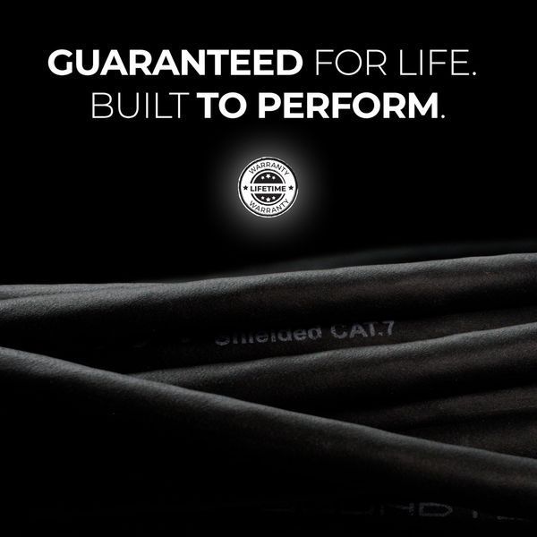 SuperCAT 7 Shielded EtherCON Cable (3 feet, Black) - Flexible Polyurethane Jacket, Neutrik Connectors, 10Gbps Speed, CAT7 Standard