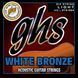 GHS Strings WB-L White Bronze Acoustic Guitar Strings, Light (12-54)