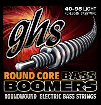 GHS Strings GHS Round Core Bass Boomers, 4-String Set, Light Gauge, 40-95, (37.25" Winding) (RC-L3045)
